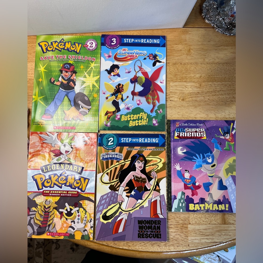 5 Children's Book Set - Pokémon and DC Super Hero Girls